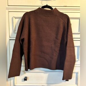 Ann Taylor NWT mock Neck Espresso Brown Sweater Size S